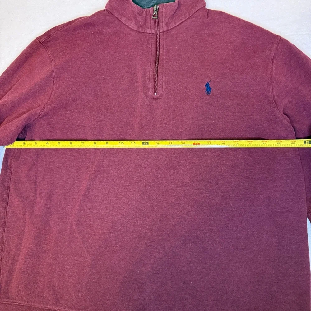 Ralph Lauren Polo Zip Up Sweater Men’s Extra Large Maroon –‎ Preppy Fall Layer